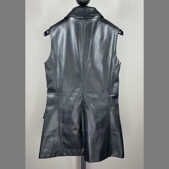 NEW Jason Wu Vest Jacket Womens Small black faux leather blazer moto designer - Picture 8 of 10
